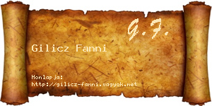 Gilicz Fanni névjegykártya